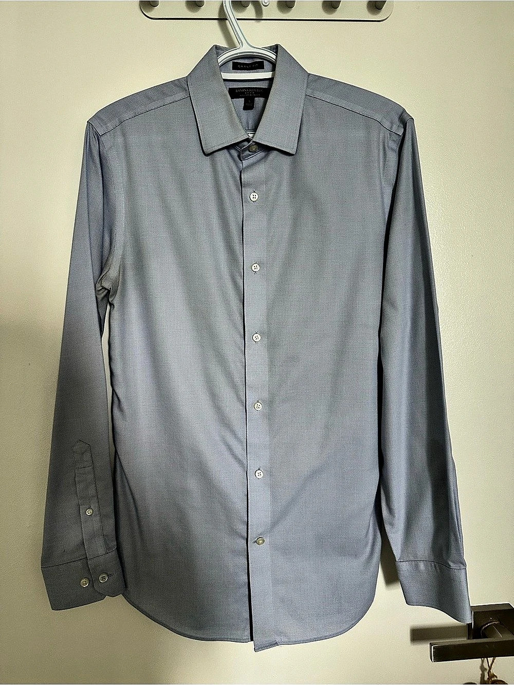 Banana Republic Grant Fit Non-Iron Cotton Stretch Dress Shirt Small